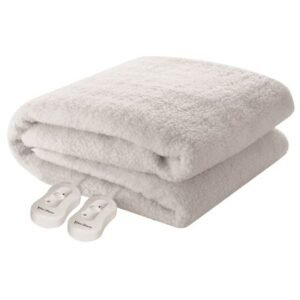 Pure Pleasure - Queen - Extra Length Sherpa Fleece - Fitted Electric Blanket W/ Skirt
