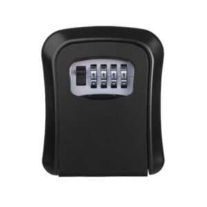 4-Digit Combination Wall Mounted Safe Box for Keys - Black