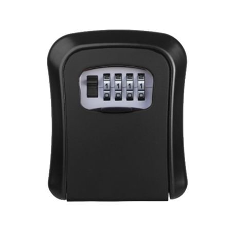 4-Digit Combination Wall Mounted Safe Box for Keys - Black