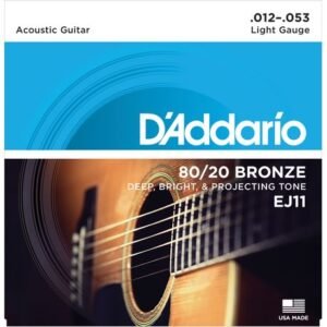 D'Addario EJ11 80/20 Bronze Round Wound Acoustic Guitar Strings 012-053