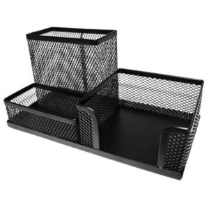 SDS: M420 Wire Mesh Metal Cube, Clip & Pen Holder Black