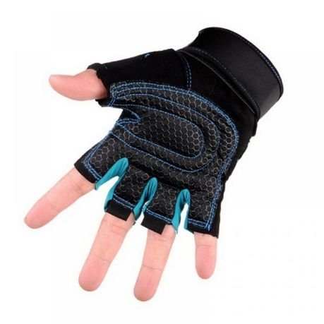 Gym Gloves Heavyweight Sports Exercise Weight Lifting Gloves - Light Blue