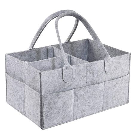 Portable Baby Diaper Caddy Organizer - Light Gray