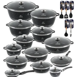 31 Pcs Non Stick Granite Kitchen Cooking Set with Tools