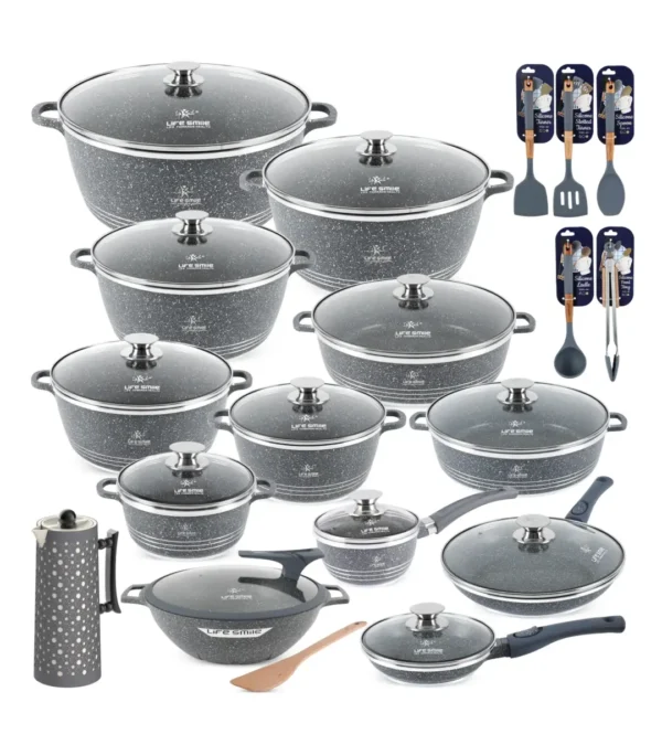 31 Pcs Non Stick Granite Kitchen Cooking Set with Tools - image 3