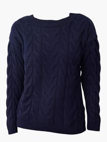 TRENDYOL Cable Knit Boat Neck Jersey