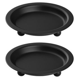 QYNIAL 2 Pack Iron Candle Holder Tray Set Round for Home Weddings & Events