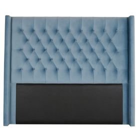 Diamond Pleated Wing-Back Velvet Headboard - (145cm)