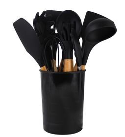 12 Pieces Non-Stick Silicon & Wooden Handle Kitchen Utensil Set