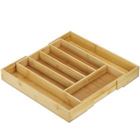 Expandable Cutlery Drawer Organiser Bamboo Tray