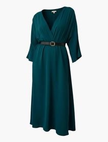TRENDYOL Belted Double Breasted A Line Midi Dress
