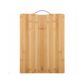 Natural Bamboo Cutting Board with Aluminum Handle