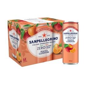 Sanpellegrino Zero Peach & Clementine Italian Sparkling Drink 6 x 330ml