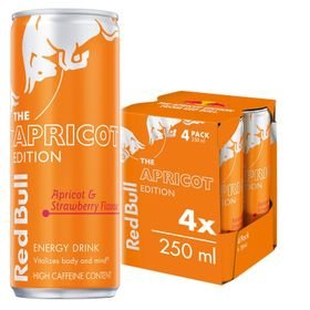 Red Bull Energy Drink Apricot Edition: Apricot & Strawberry 250ml 4 Pack