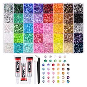 40 Color Jelly Rhinestones,3mm Multicolor Resin Flatback Gems Bedazzler Kit