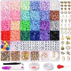 6000 Pcs Clay Beads for Bracelet Making Kit Polymer Clay Beads