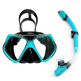 Mix Box Adult Impact Resistant Tempered Glass Diving Mask Dry Top Snorkel