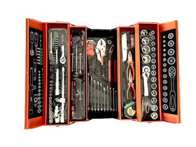 1/2 and 1/4. 85 Piece Tool Set With Metal Box