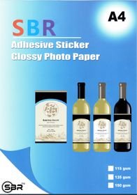 SBR A4 Self Adhesive Glossy Sticker Photo Papers - 135gsm