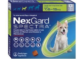 Nexgard Spectra Chewable Tablets - Dogs - 7,6-15,0kg - 1 Tab-Flea,Tick,Worm