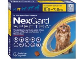 Nexgard Spectra Chewables -Dogs -3,6-7,5kg -1 Tablet -Monthly Flea / Tick