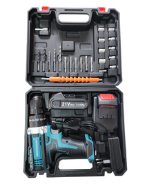 Rechargeable Lithium-Ion Hammer Drill and Screwdriver Set 21V