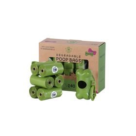 Bark&Bite Biodegradable Dog Poop Bags, Premium, Extra Thick + Dispenser- 240 Bags