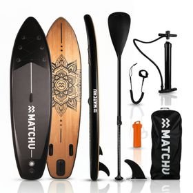 MATCHU SUP Board Wood Mandala design 10'6" Inflatable Stand Up Paddle Board