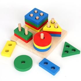 Montessori Educational Wooden Geometric Shape Sorter Toy