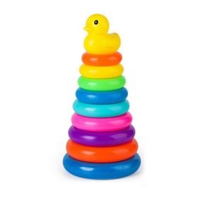 Stacking Rings Tower Early Learning Educational Toy for Toddlers & Babies