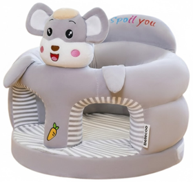 Baby Sofa Support Seat Cover Plush Chair Learning to Sit Comfortable - Grey
