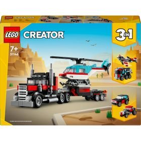 LEGO® Creator 3in1 Flatbed Truck with Helicopter 31146 Building Toy Cars - 270 Pieces