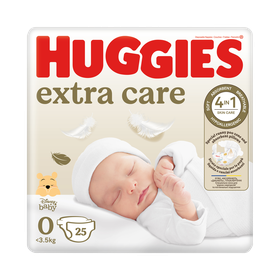 Huggies Extra Care - Size 0 New Baby (Up to 3.5kg) - 25 Nappies