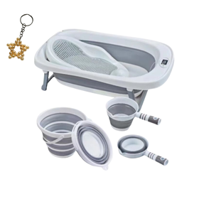 5 Piece New Born/Toddler Folding Bathtub Set