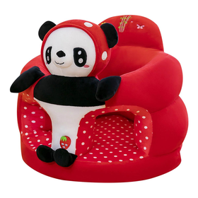 Baby Sofa Support Seat Cover Plush Chair Learning to Sit Comfortable - Red