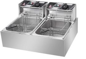 Delica 6L + 6L Double Pan Deep Fryer Silver