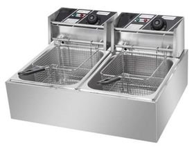 12L Electrical Fryer: Stainless Steel Double Basket for High-Volume Usage