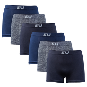 Seamfree Men's Seamless Boxer Trunks - 6 Pack - Tag-Free Stretch Underwear