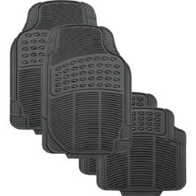 4 Pieces Universal Car Rubber Floor Mats (Black)