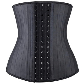 25 Steel Boned Latex Waist Trainer Belly Slimmming Belt - Black