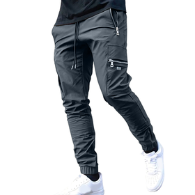 Mens Casual Cargo Pants with Large Pocket Fashion Simple Solid Trouser