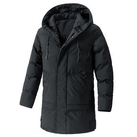 Mid-Length Padded Coat Thermal Insulated Jacket - Hooded Coat Winter Puffer