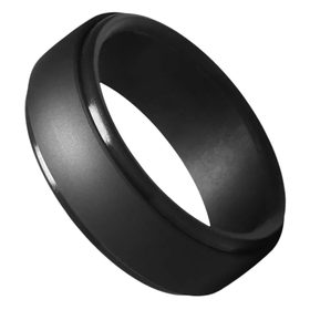 Shiny Edge Black Silicone Ring for Men