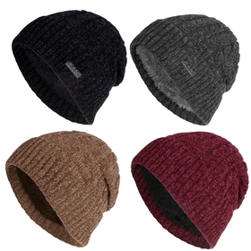 Unisex Warm Winter Beanie - 4 Pack