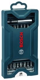 Bosch - 25-Piece Mini-X-Blue Line Screwdriver Bit Set (PH/PZ/S/HEX/T)