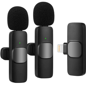 K9 Mini Wireless Microphone for iPhone - Set of 2 | Cordless Microphone with Lightning Port