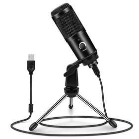 USB Microphone Tabletop Mic Foldable Portable Podcast Condenser Studio Mic