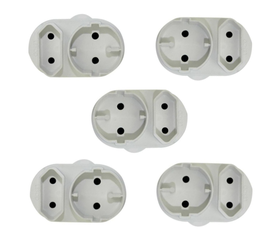 2 Way Adapter 2 Pin Flat & Round - 5 Pack