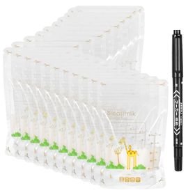 50 Pcs Breastmilk Storage Bags and 150ml w/Marker