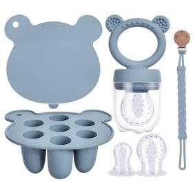 Silicone Baby Fruit Feeder Teether with Safety Food Mould & Pacifier Chain